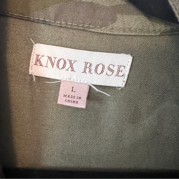 Knox Rose Embroidered Camo Utility Jacket Floral Military Style Size L - Picture 11 of 11